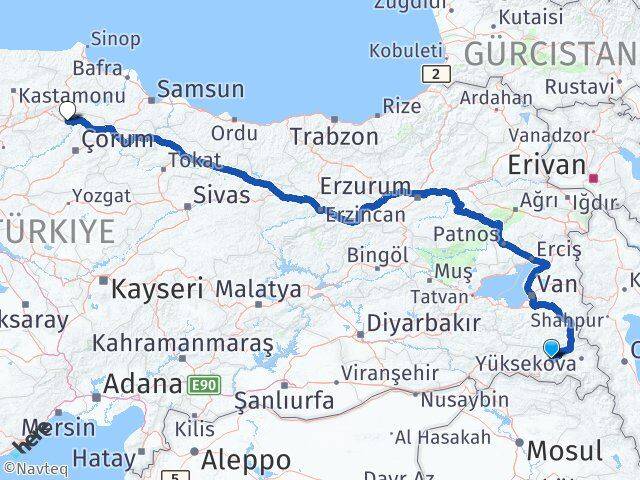 Hakkari Osmancık Çorum Arası Kaç Km - Yol Haritası
