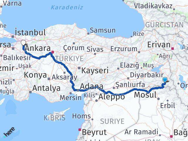 Hakkari Osmaneli Bilecik Arası Kaç Km - Yol Haritası