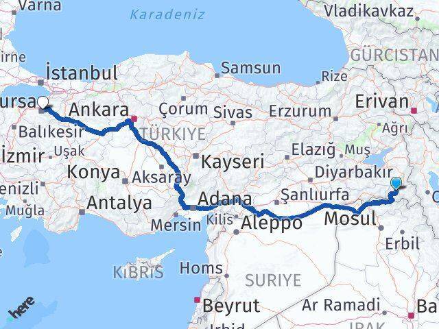 Hakkari Osmangazi Arası Kaç Km - Yol Tarifi