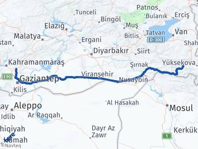 Hakkari Pazarcık Kahramanmaraş Arası Kaç Km - Yol Haritası