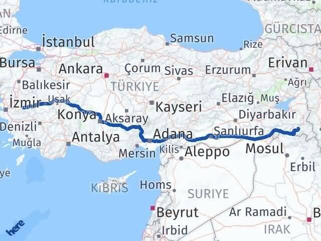 Hakkari Salihli Manisa Arası Kaç Km - Yol Haritası