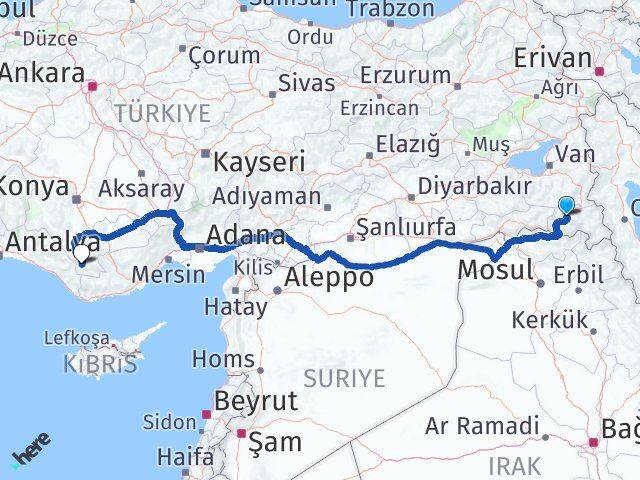 Hakkari Sarıveliler Karaman Arası Kaç Km - Yol Haritası