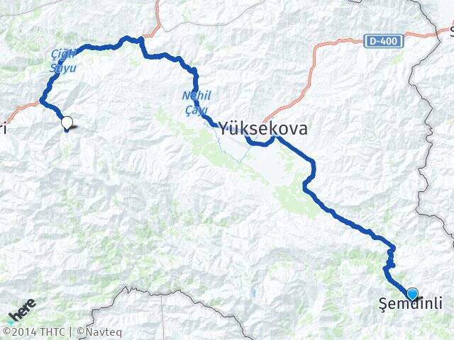Hakkari Şemdinli Çanaklı Arası Kaç Km - Yol Haritası