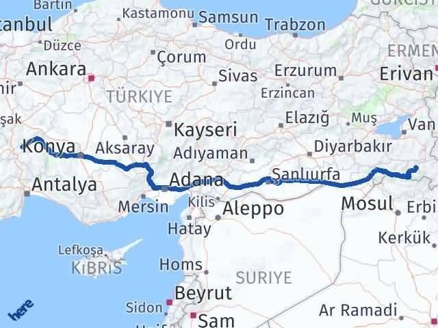 Hakkari Senirkent Isparta Arası Kaç Km - Yol Haritası