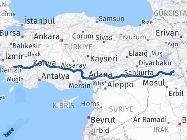 Hakkari Sultanhisar Aydın Arası Kaç Km - Yol Haritası