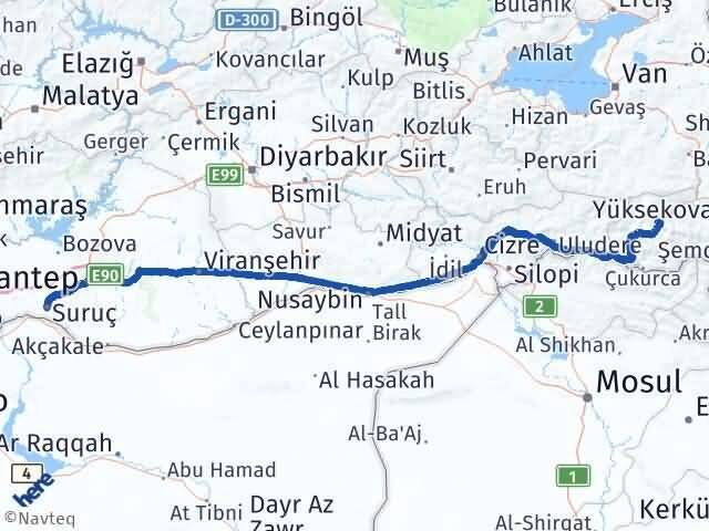Hakkari Suruç Şanlıurfa Arası Kaç Km - Yol Haritası