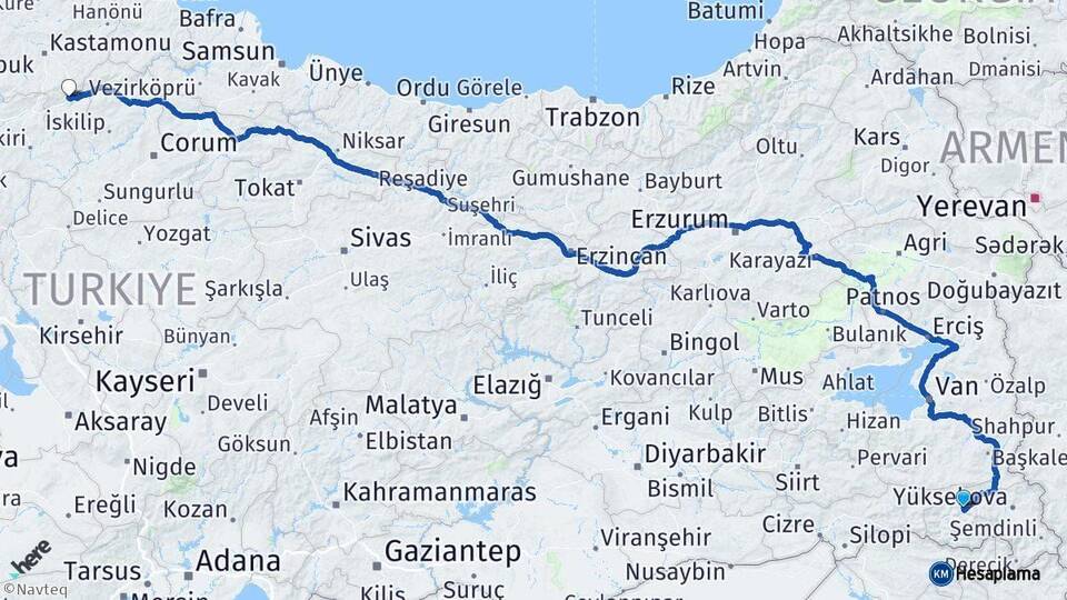 Hakkari Tosya Kastamonu Arası Kaç Km - Yol Haritası