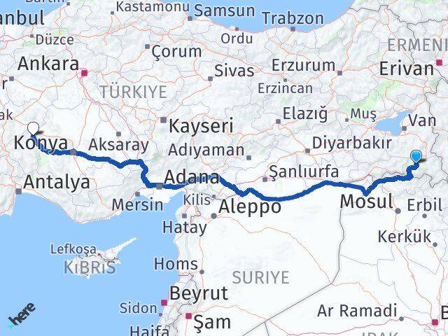 Hakkari Yalvaç Isparta Arası Kaç Km - Yol Haritası