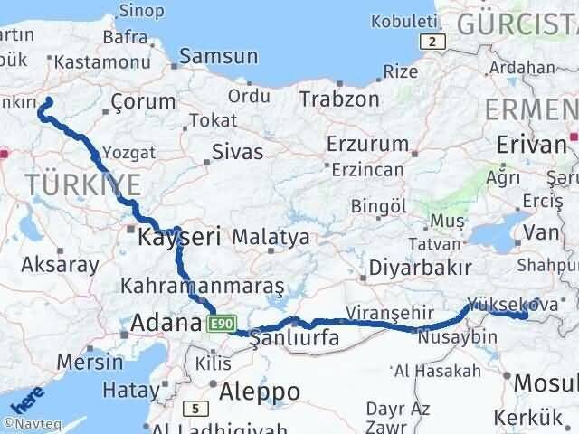 Hakkari Yapraklı Arası Kaç Km - Yol Tarifi