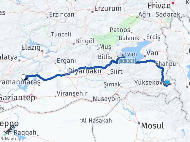 Hakkari Yüksekova Adıyaman Havalimanı Arası Kaç Km - Yol Haritası