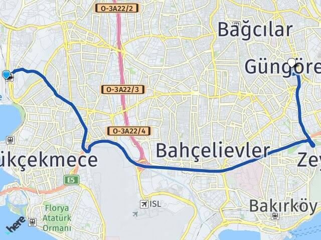 Halkalı Tren Garı Güngören Arası Kaç Km - Yol Tarifi