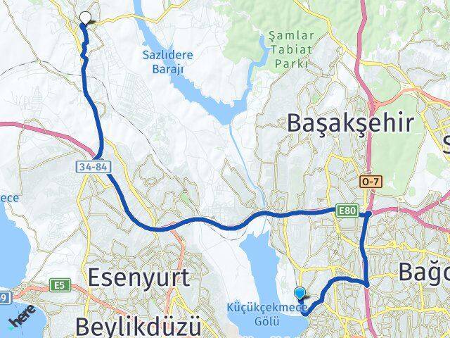 Halkalı Tren Garı Hadımköy Arası Kaç Km - Yol Tarifi