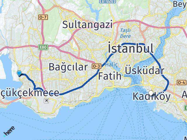 Halkalı Tren Garı Kadıköy Arası Kaç Km - Yol Tarifi