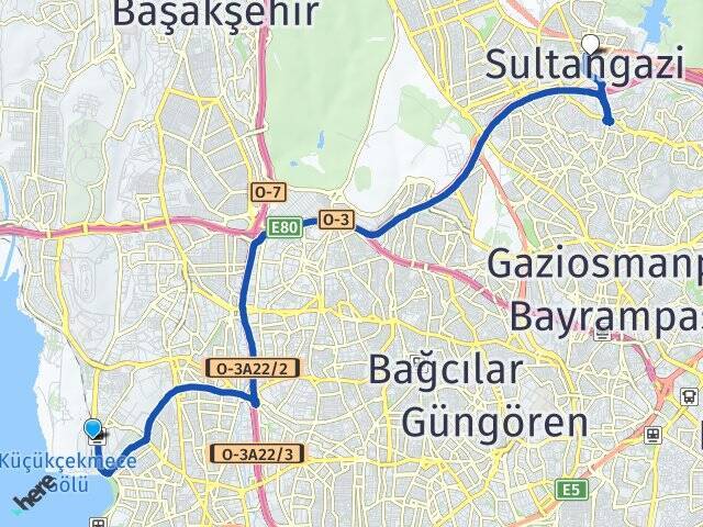Halkalı Tren Garı Sultangazi Arası Kaç Km - Yol Tarifi