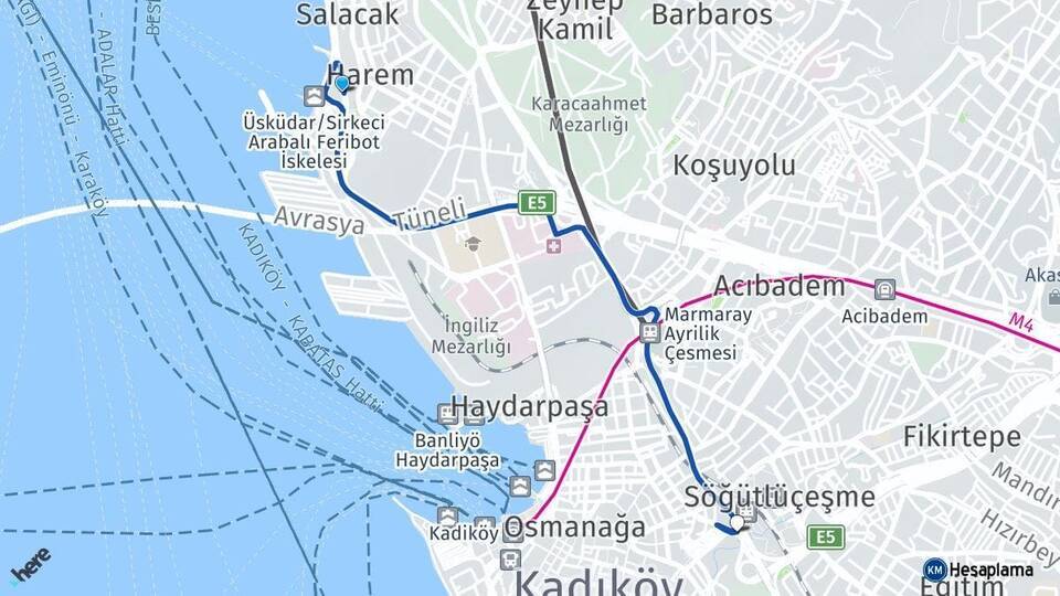 Harem Otogarı Söğütlüçeşme Arası Kaç Km - Yol Tarifi