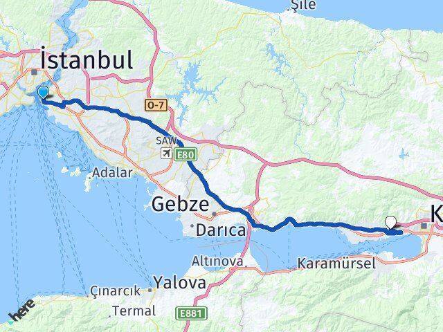 Harem Sirkeci Vapur İskelesi Kuruçeşme Fatih Arası Kaç Km - Yol Tarifi