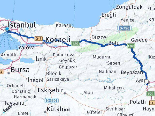 Harem Sirkeci Vapur İskelesi Eryaman Arası Kaç Km - Yol Tarifi