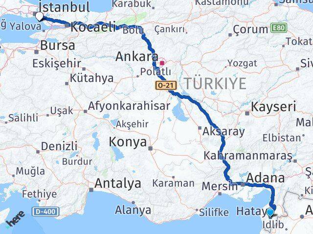 Hatay Adalar İstanbul Arası Kaç Km - Yol Haritası
