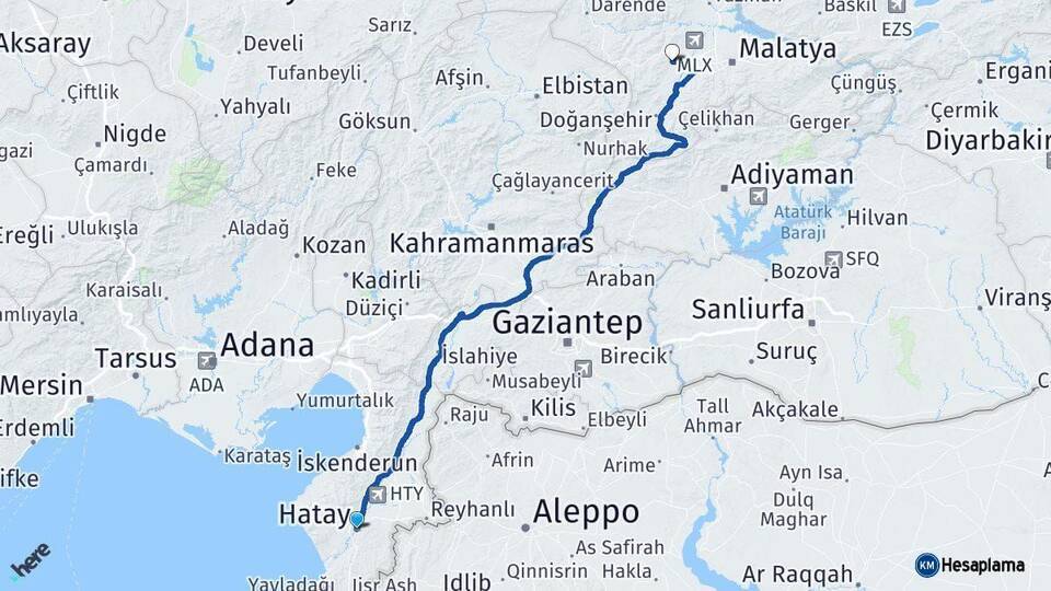Hatay Akçadağ Arası Kaç Km - Yol Tarifi