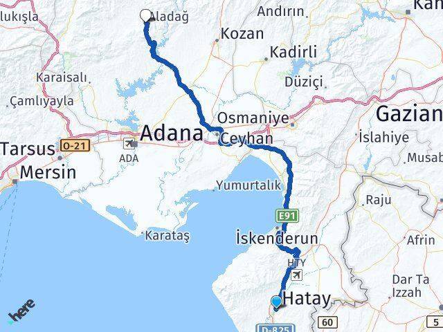 Hatay Aladağ Arası Kaç Km - Yol Tarifi
