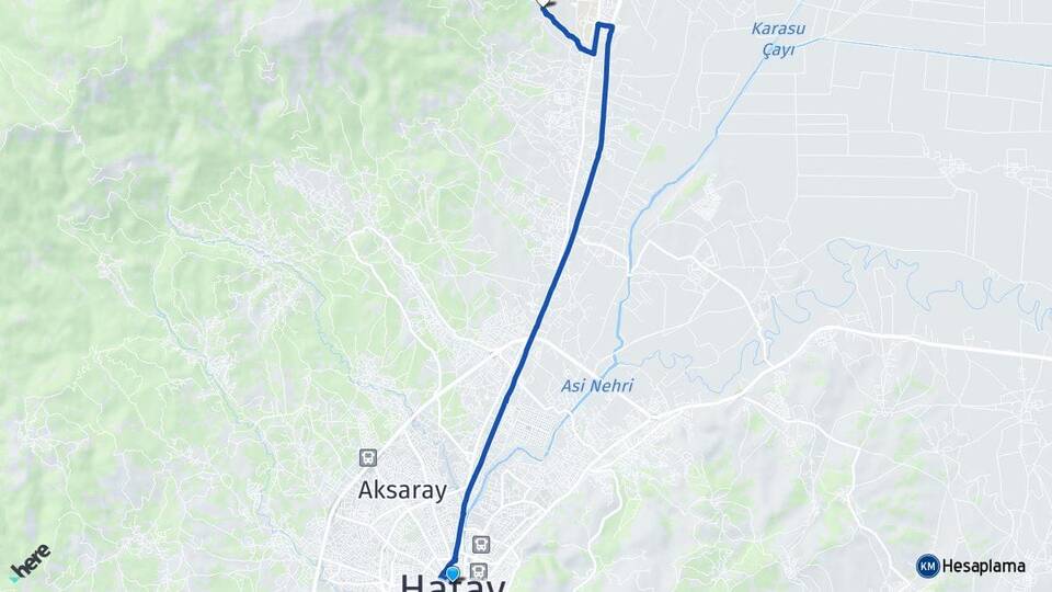 Hatay Alahan Antakya Arası Kaç Km - Yol Haritası