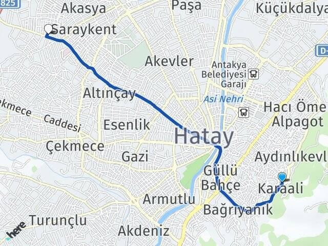 Karaali Antakya Otogarı Arası Kaç Km - Yol Tarifi
