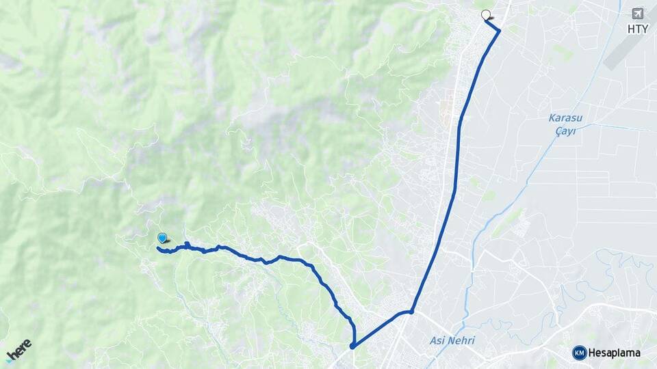 Hatay Antakya Serinyol Antakya Arası Kaç Km - Yol Haritası