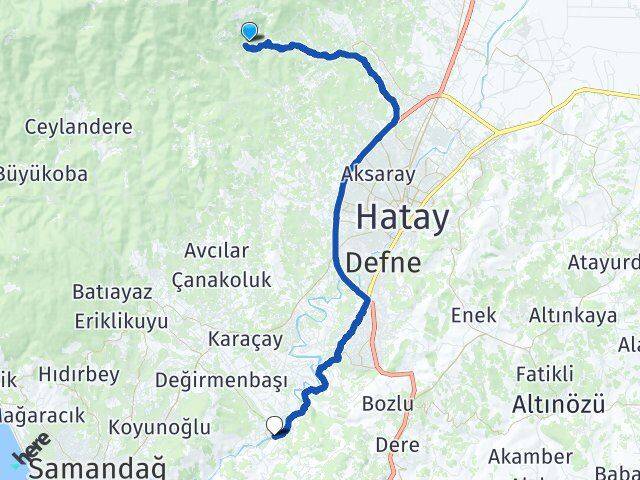 Hatay Antakya Sinanlı Defne Arası Kaç Km - Yol Haritası