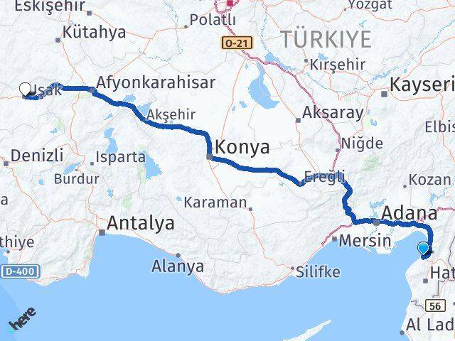 Hatay Arsuz Uşak Arası Kaç Km - Yol Haritası