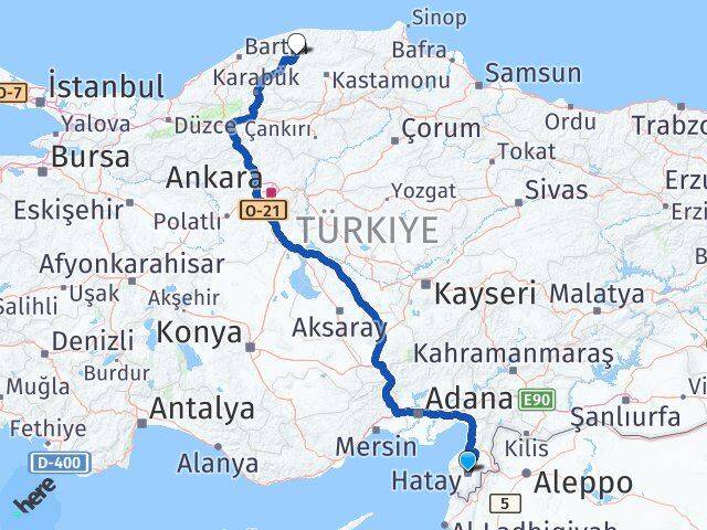 Hatay Azdavay Kastamonu Arası Kaç Km - Yol Haritası