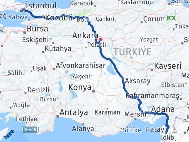 Hatay Bahçelievler İstanbul Arası Kaç Km - Yol Haritası