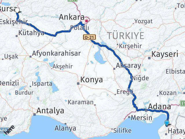 Hatay Belen Bilecik Arası Kaç Km - Yol Haritası