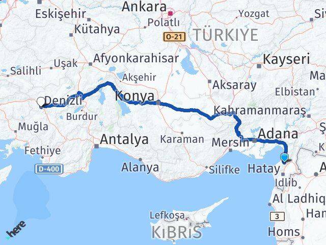 Hatay Belen Denizli Arası Kaç Km - Yol Haritası