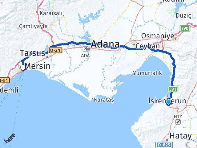 Hatay Belen Sarımazı Mersin Arası Kaç Km - Yol Haritası