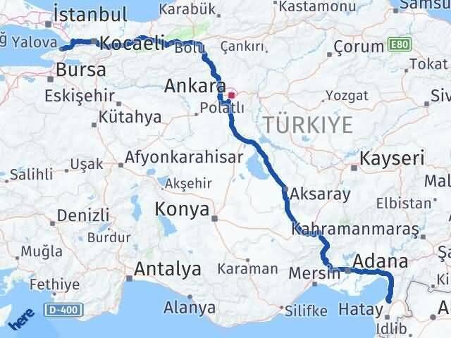 Hatay Belen Yalova Arası Kaç Km - Yol Haritası