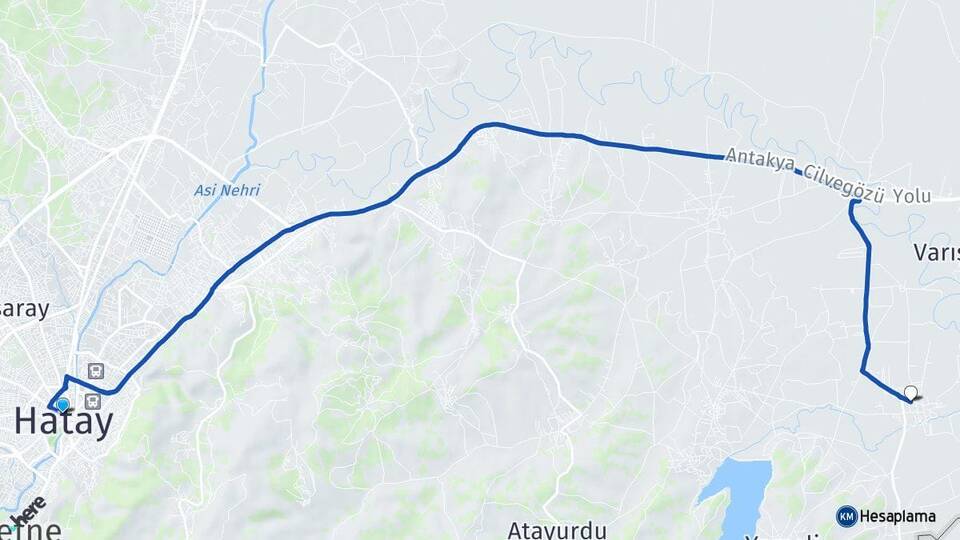 Hatay Bohşin Antakya Arası Kaç Km - Yol Haritası
