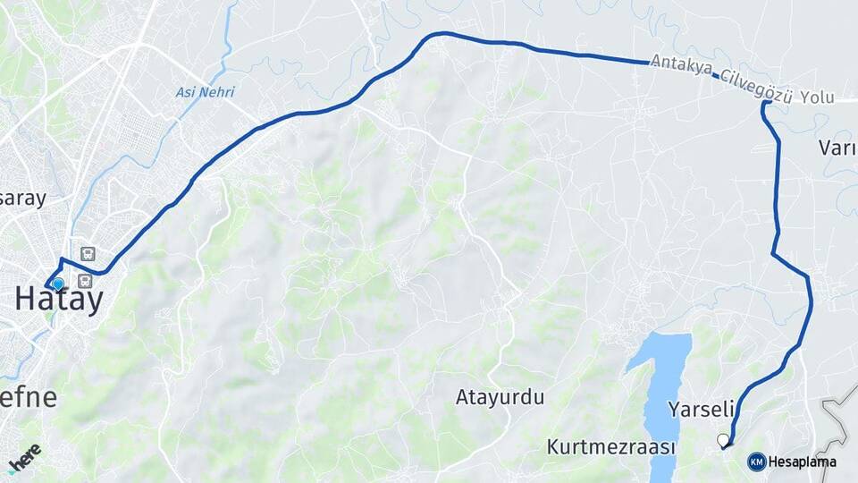Hatay Boynuyoğun Altınözü Arası Kaç Km - Yol Haritası