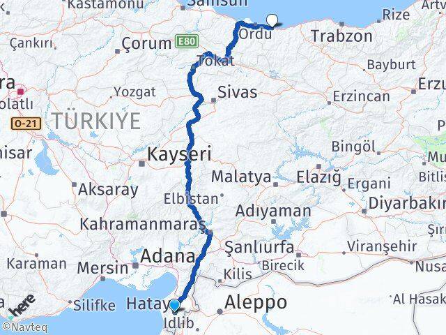 Hatay Bulancak Giresun Arası Kaç Km - Yol Haritası