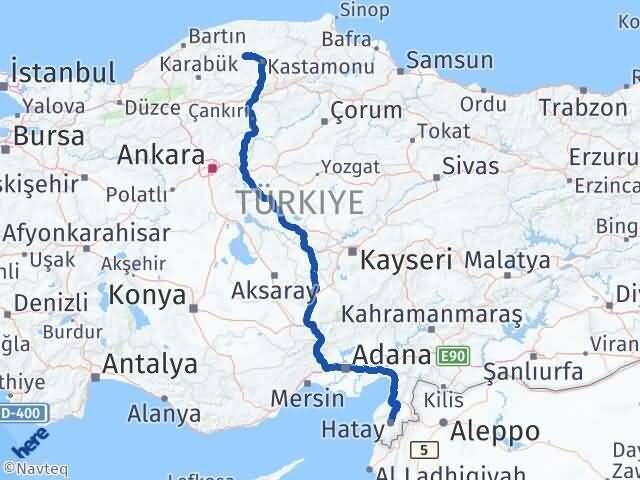 Hatay Daday Kastamonu Arası Kaç Km - Yol Haritası
