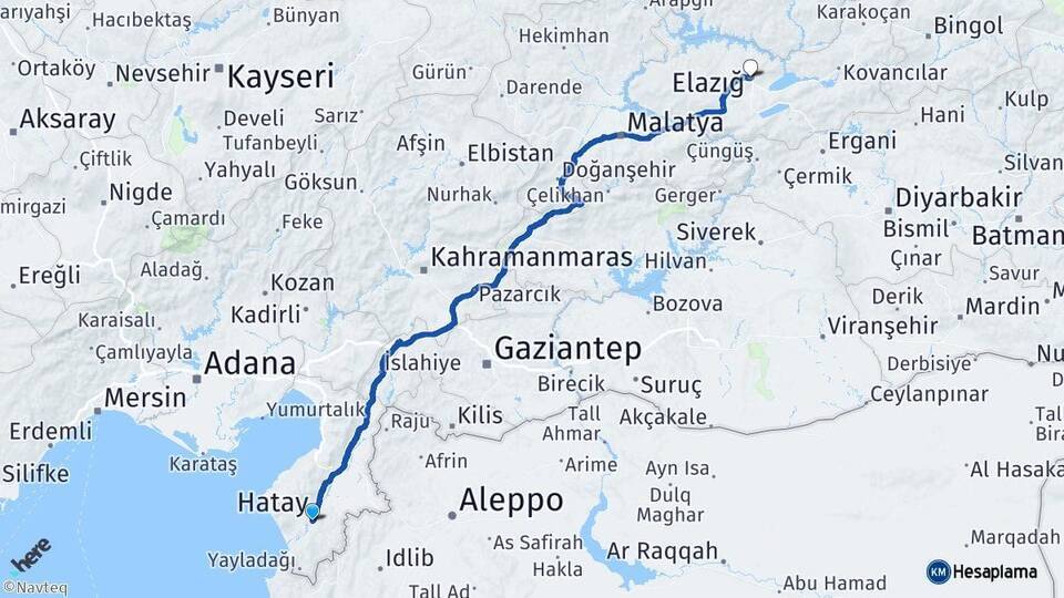Defne Elazığ Arası Kaç Km - Yol Tarifi