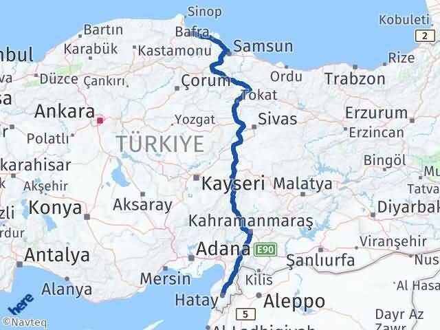Hatay Dikmen Sinop Arası Kaç Km - Yol Haritası
