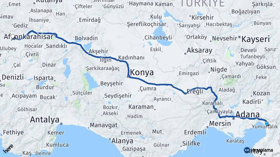 Hatay Dörtyol Uşak Arası Kaç Km - Yol Haritası