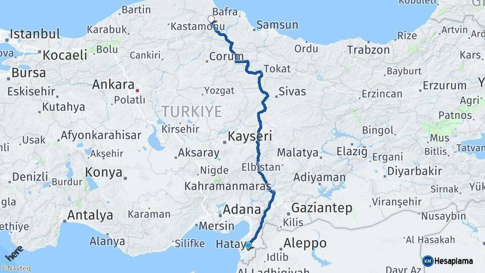 Hatay Durağan Arası Kaç Km - Yol Tarifi