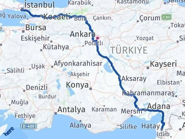 Hatay Fatih İstanbul Arası Kaç Km - Yol Haritası