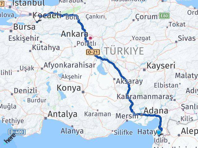 Hatay Geyve Sakarya Arası Kaç Km - Yol Haritası