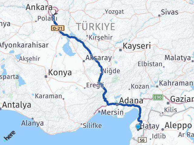 Hatay Gölbaşı Ankara Arası Kaç Km - Yol Haritası