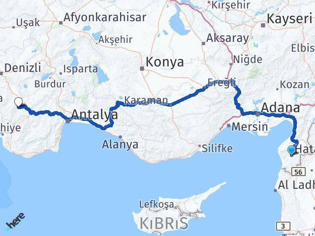 Hatay Gölhisar Burdur Arası Kaç Km - Yol Haritası