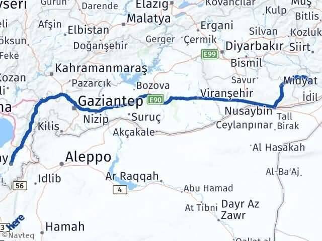 Hatay Güçlükonak Şırnak Arası Kaç Km - Yol Haritası
