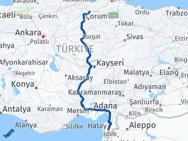Hatay Gümüşhacıköy Amasya Arası Kaç Km - Yol Haritası