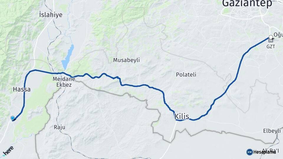Aktepe Gaziantep Havalimanı Arası Kaç Km - Yol Tarifi
